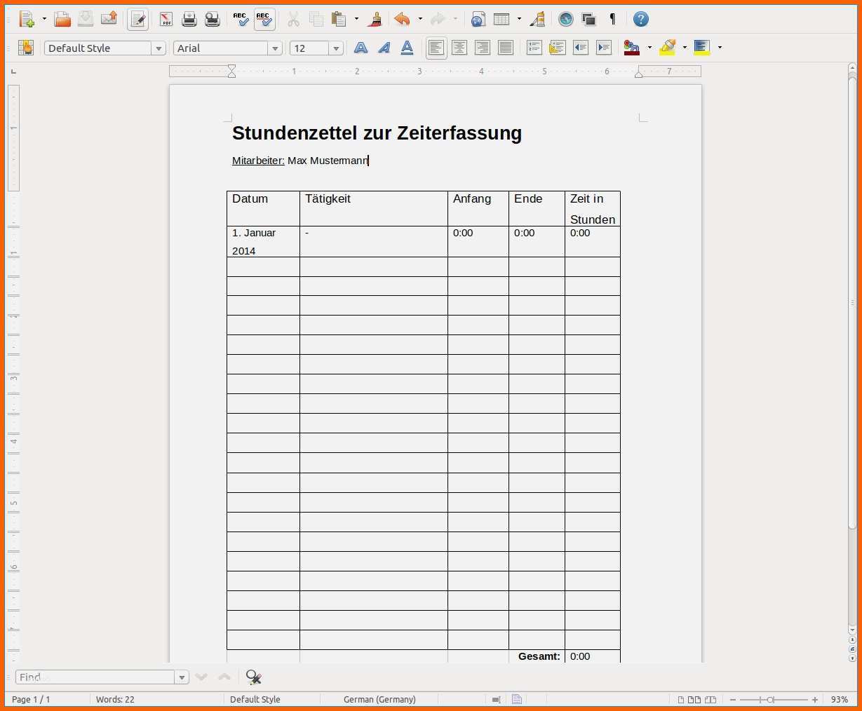 Modisch Fantastisch Stundenzettel Vorlage 2016 Ht18