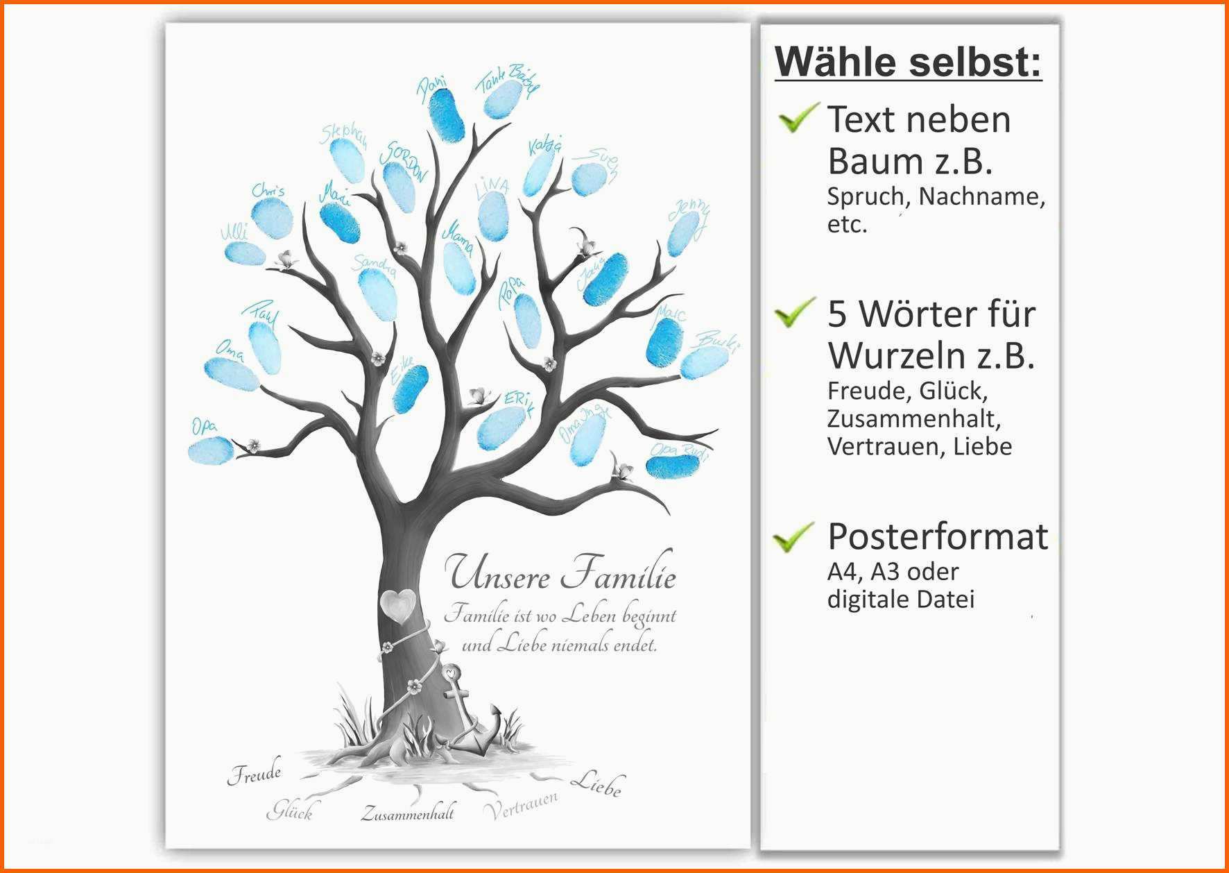 Modisch Hochzeitsbaum Fingerabdruck Vorlage Zum Ausdrucken Neu