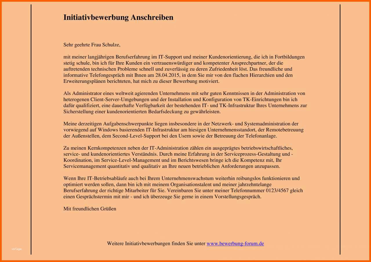 Modisch It Techniker Bewerbungsschreiben Als It Technical