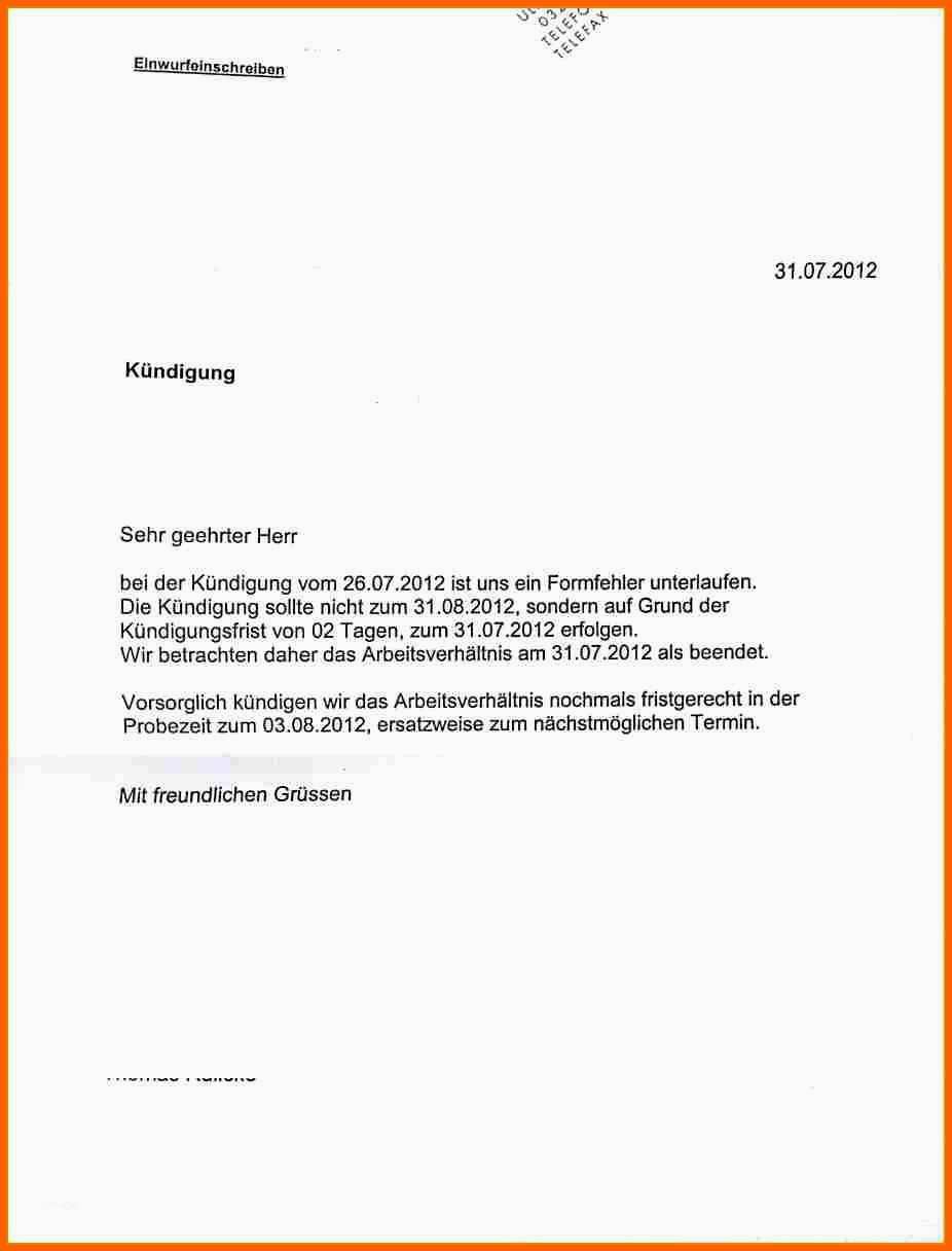 Modisch Kündigungsschreiben Vorlage Arbeitnehmer Best 10