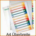 Modisch Leitz 1294 00 00 Register Kunststoff 1 12 A4 Überbreite