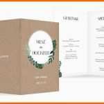 Modisch Menükarte Hochzeit &quot;greenery Leaves&quot;