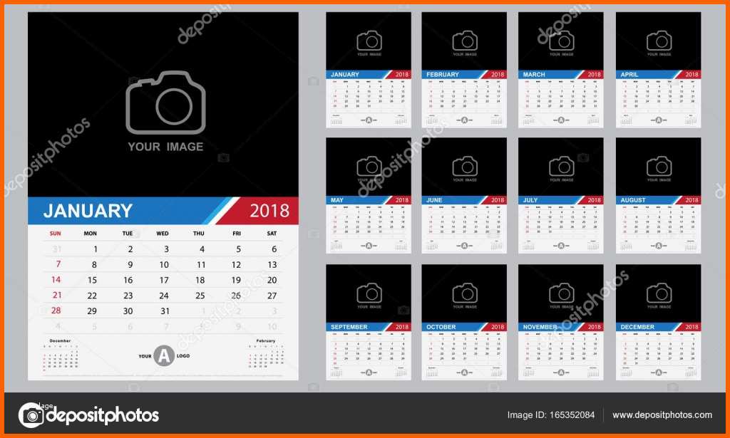 Modisch Moderne Kalender 2018 Vorlage — Stockvektor © Kanate
