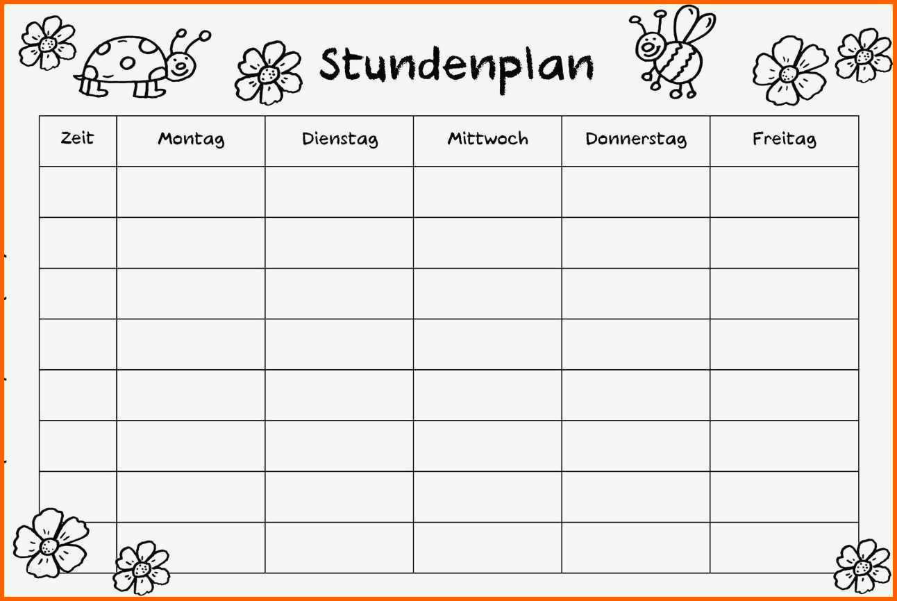 Modisch Stundenplan Vorlage Design