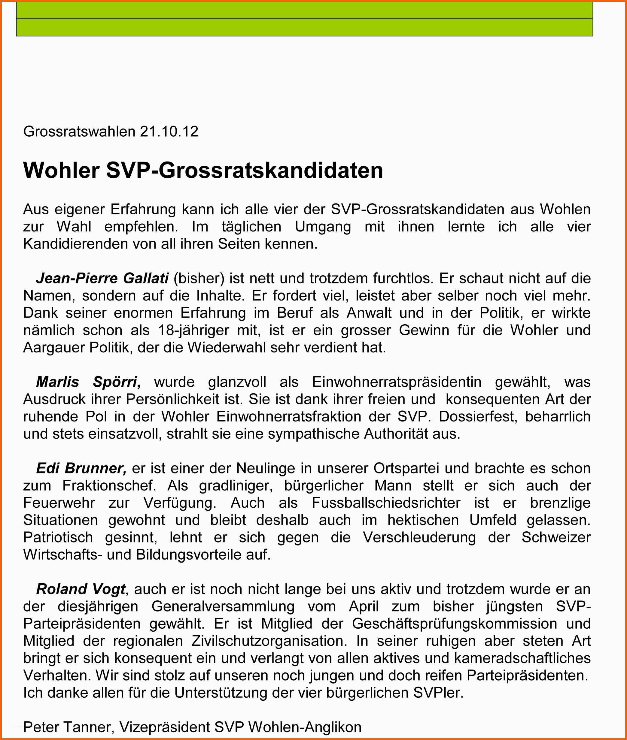 Modisch Svp Wohlen Anglikon Wehe Wenn Sie Schreiben
