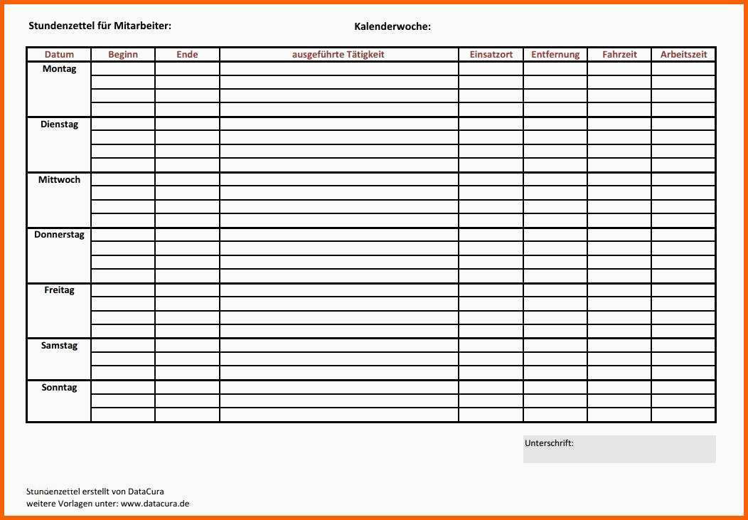 Modisch Tagesbericht Vorlage Kostenlos Inspirierende Stundenzettel