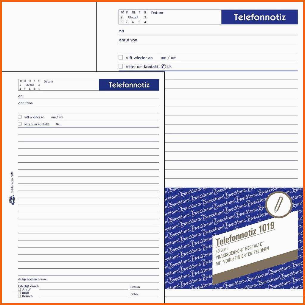 Modisch Telefonnotiz 1019