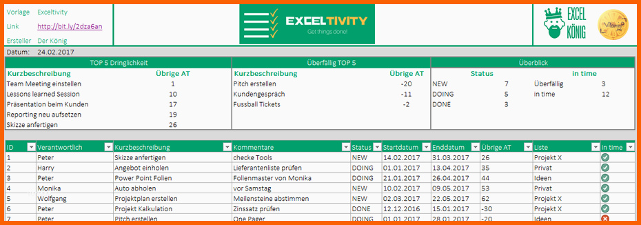 Modisch to Do Liste In Excel Nie Wieder Vergessen Excel Tipps