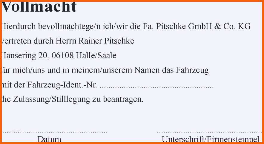 Vollmacht Kfz Abmeldung Vordruck Kostenlos Modisch Vollmacht Kfz Abmeldung Vorlage Einzigartig Vollmacht