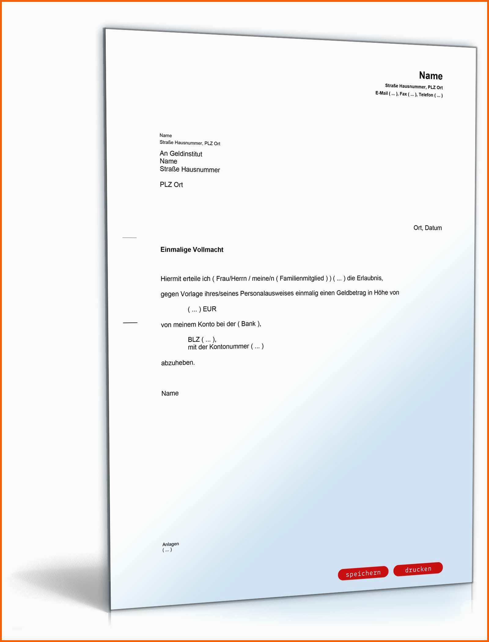 Modisch Vollmacht Paket