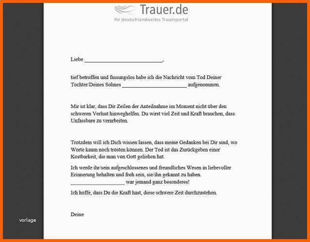 Modisch Vorlagensammlung Kondolenzschreiben Download