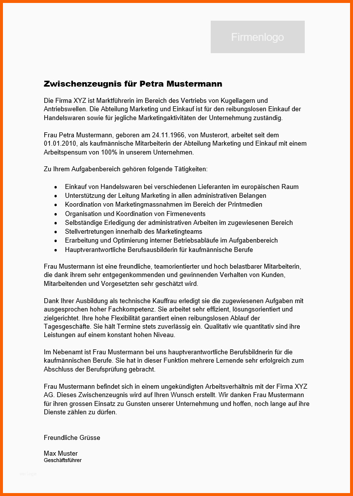 Modisch Zwischenzeugnis Schweiz Muster