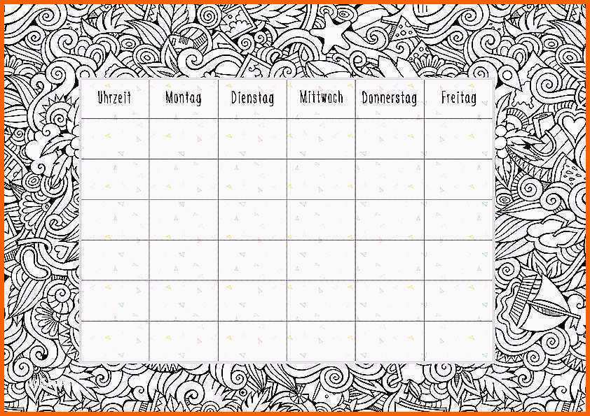 Neue Version 15 Ausmalbilder Stundenplan Kostenlos Vorlagen