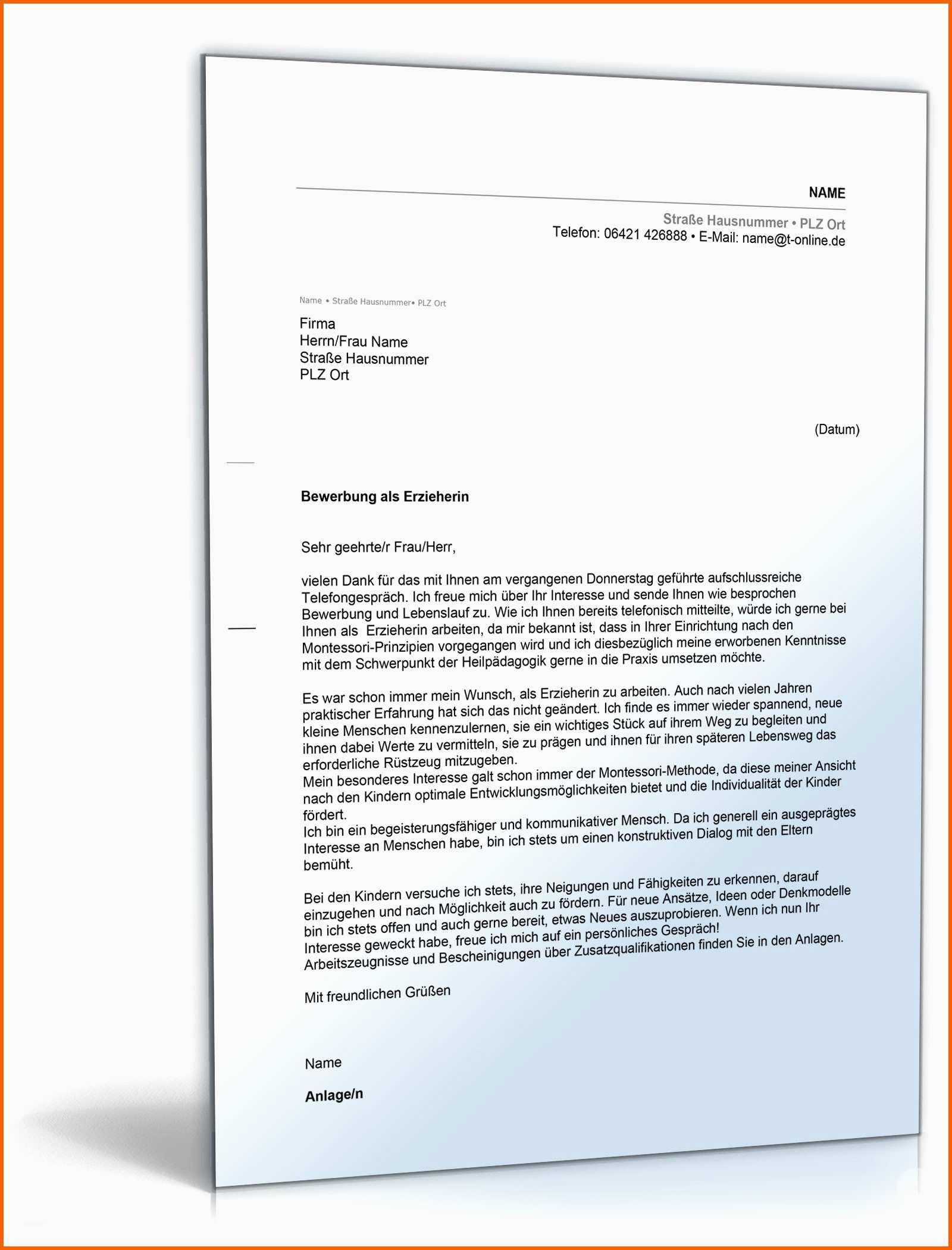 Neue Version 16 Bewerbung Als Tagesmutter Muster