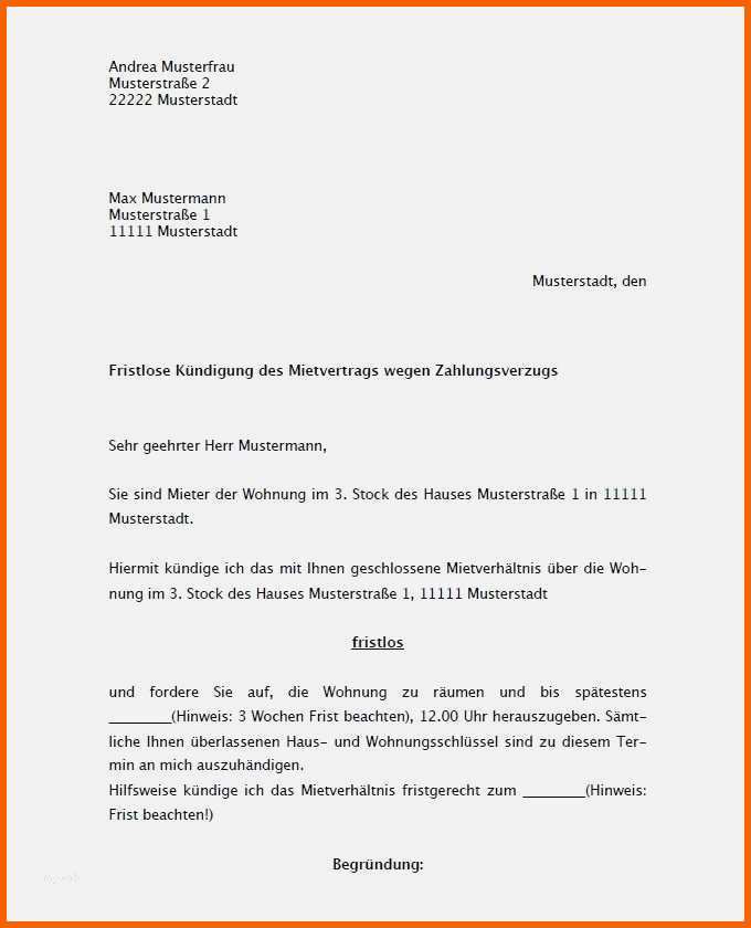 Neue Version 17 Kündigung Mietvertrag Vorlage Pdf