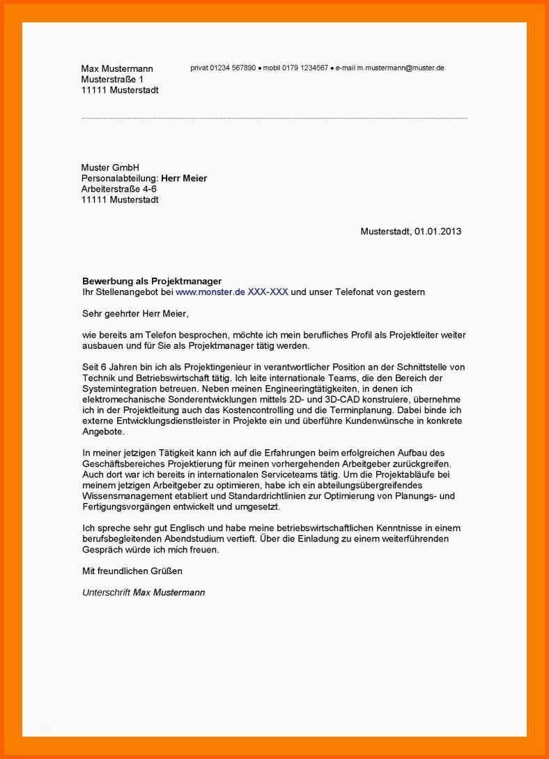 Neue Version 8 Bewerbung Ferienjob Vorlage