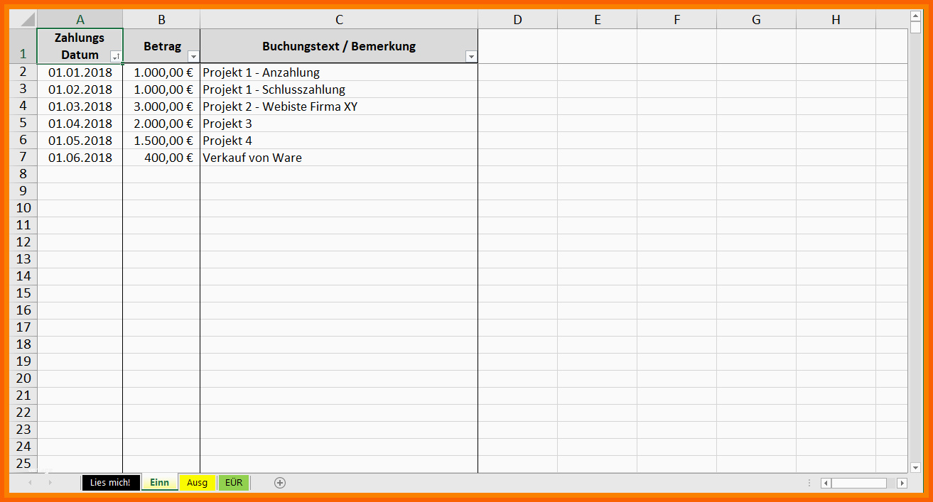 Neue Version 9 Einnahmen Ausgaben Excel Vorlage Kleinunternehmer