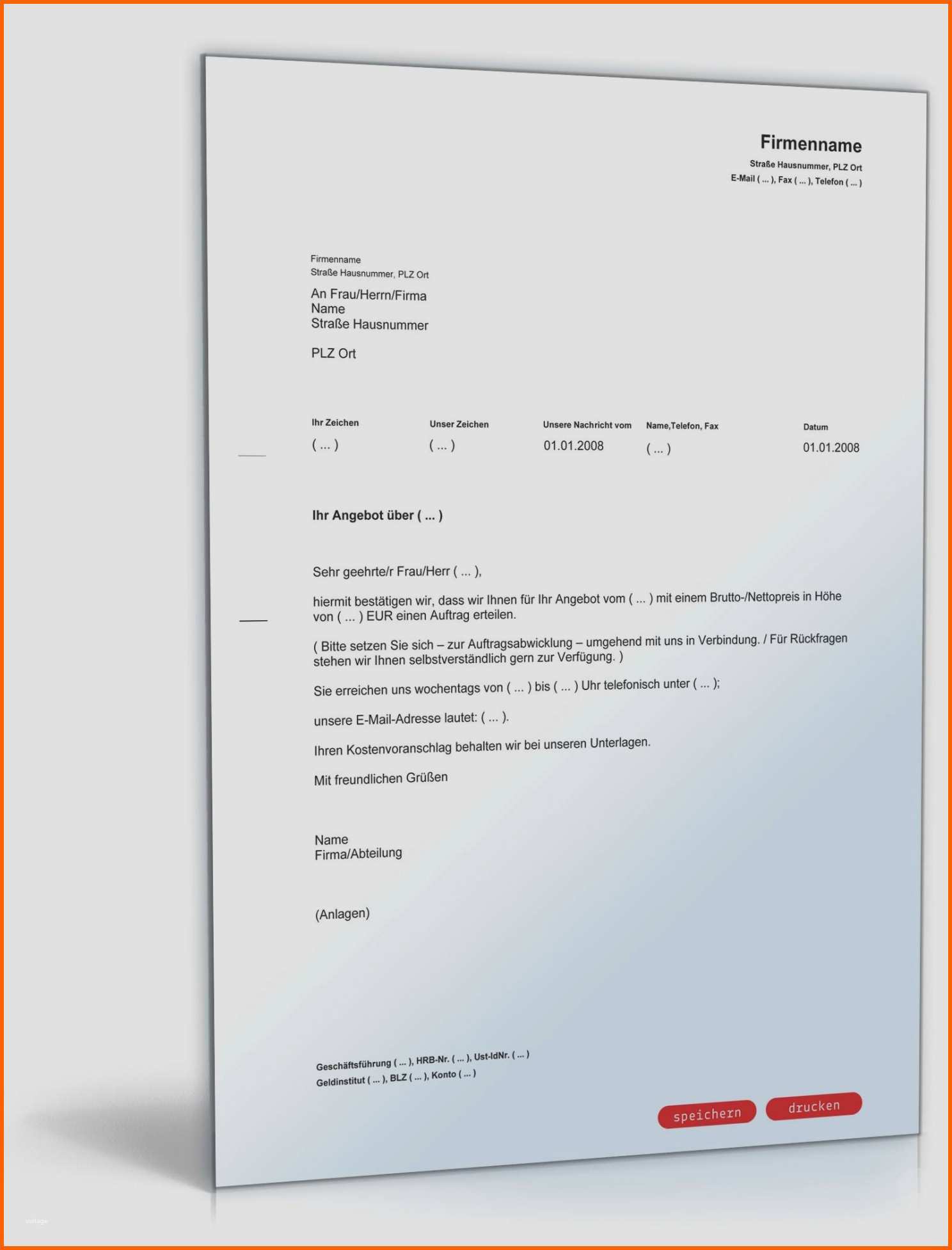 Neue Version Angebotsschreiben Muster Kostenlos 14 Vorlage Angebot