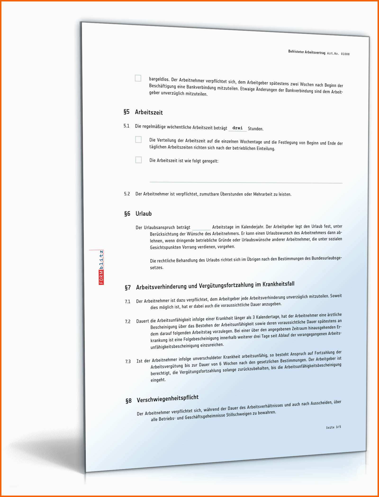 Neue Version Befristeter Arbeitsvertrag Rechtssicheres Muster Zum Download