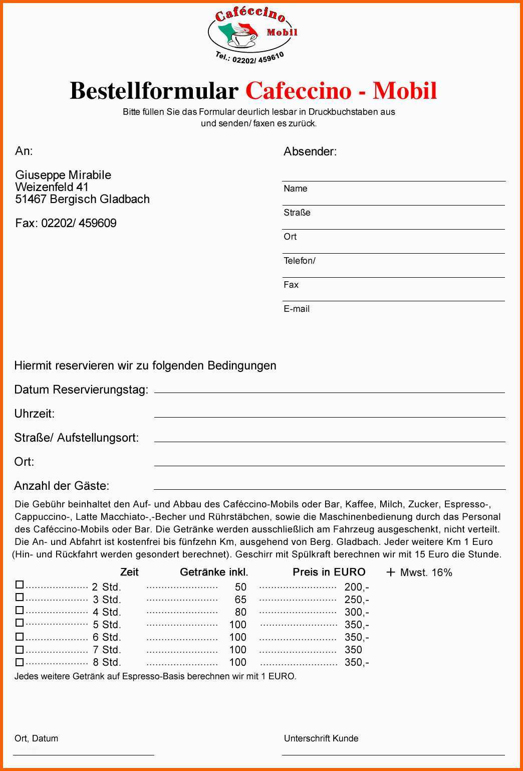 Neue Version Bestellung