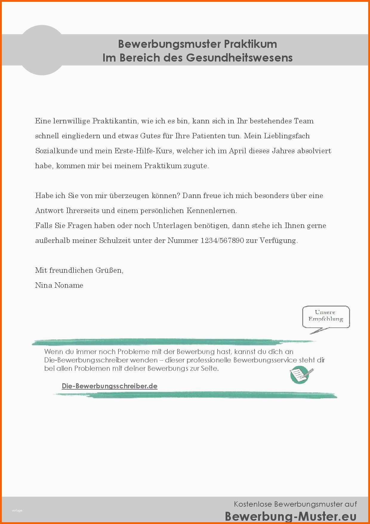 Neue Version Bewerbung Praktikum Kindergarten Vorlage – Vorlagen 1001
