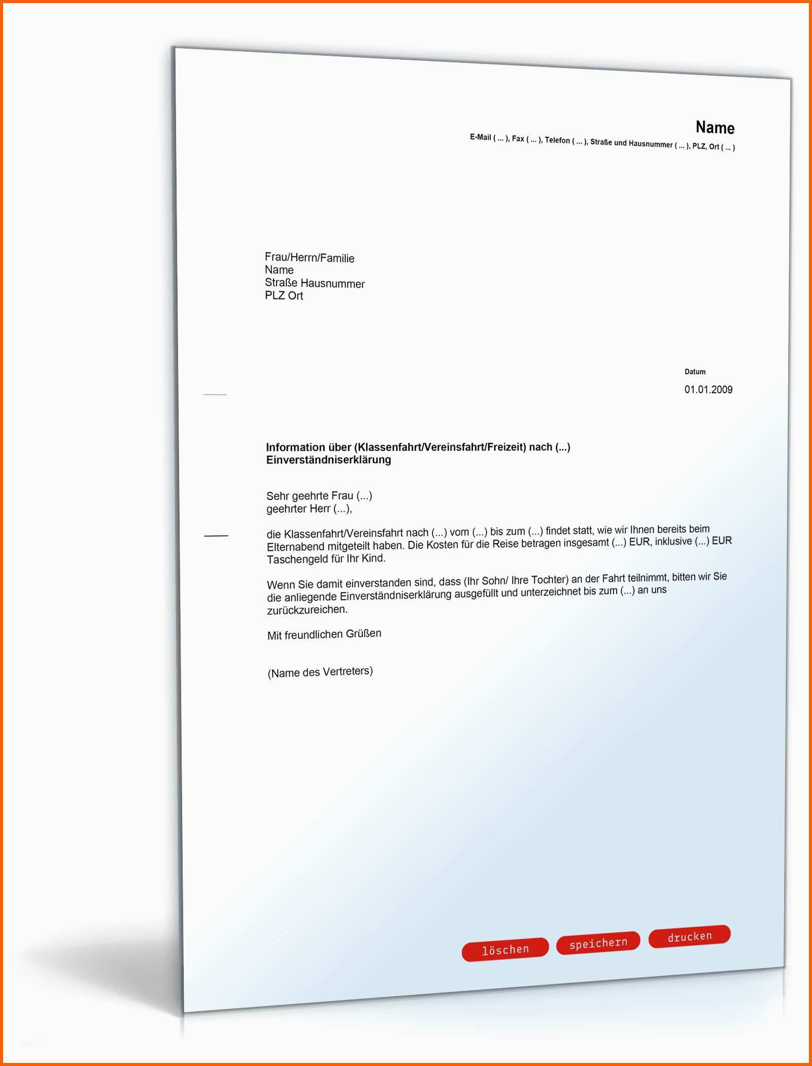 Neue Version Einverständniserklärung Der Eltern Zur Vereins Oder