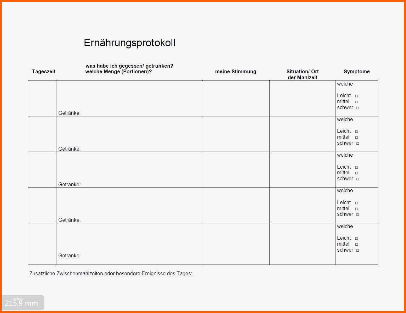 Neue Version Ernährungstagebuch Vorlage Schön Ernährungstagebuch