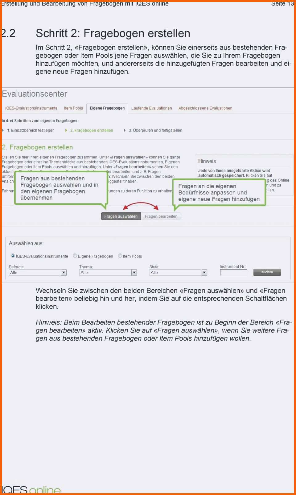 Neue Version Fragebogen Erstellen Vorlage