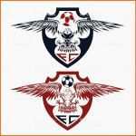 Neue Version Fußball Teamwappenset Mit Adlervektordesignvorlage Stock