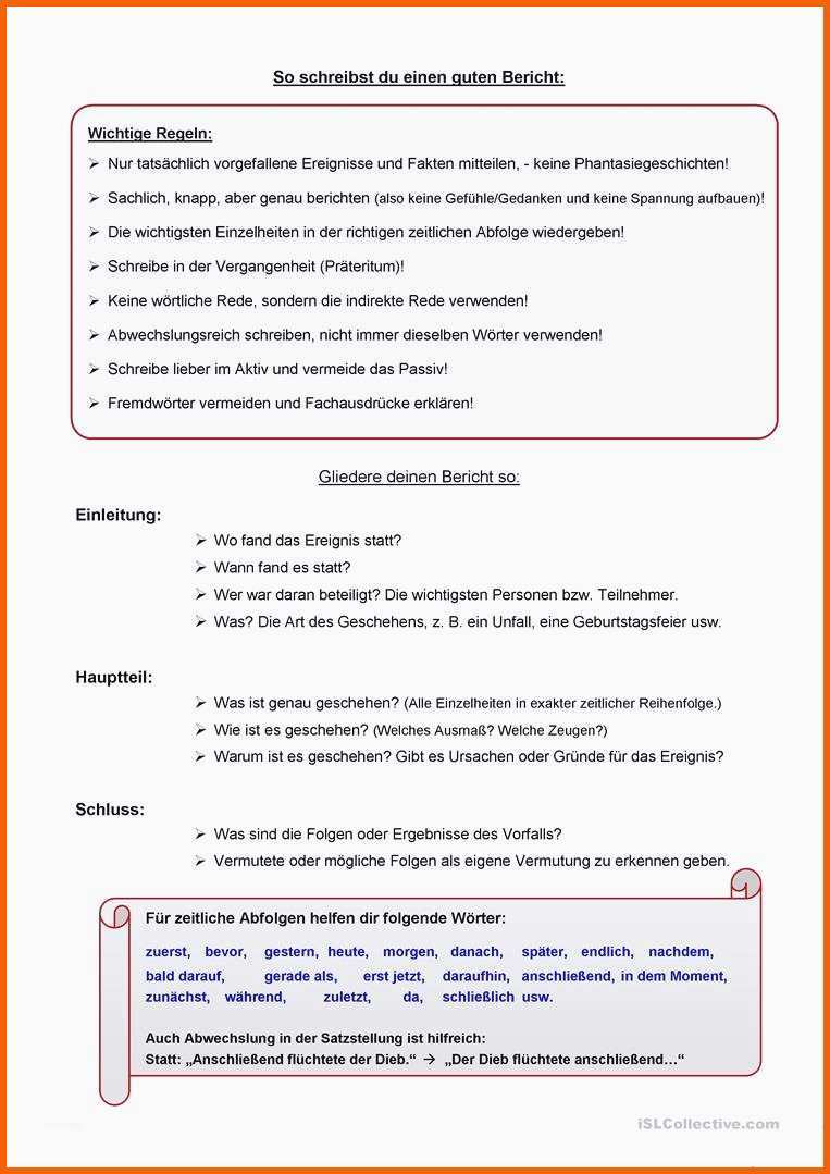 Neue Version Genial Bericht Schreiben Vorlage