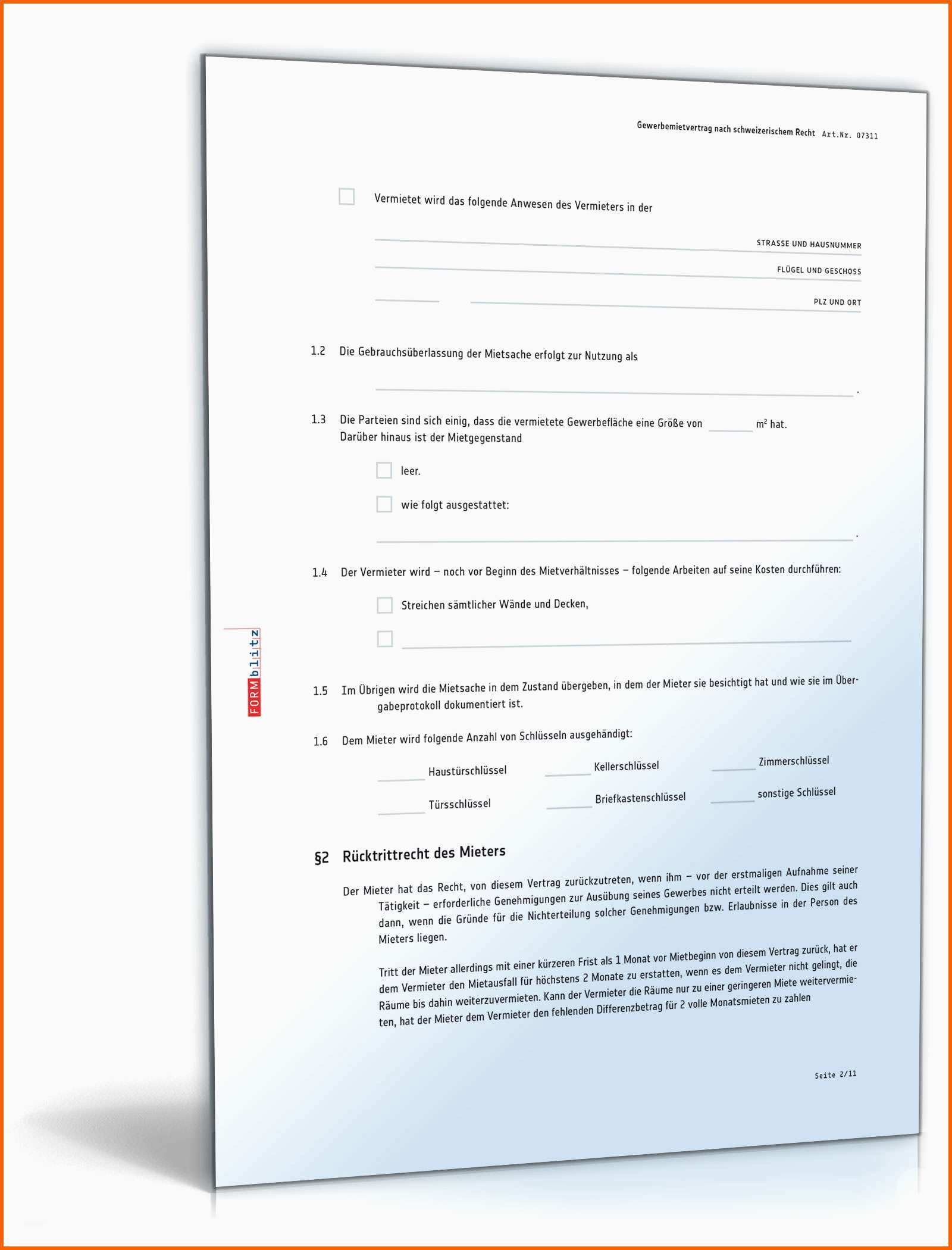 Neue Version Gewerbemietvertrag Muster Vorlage Zum Download