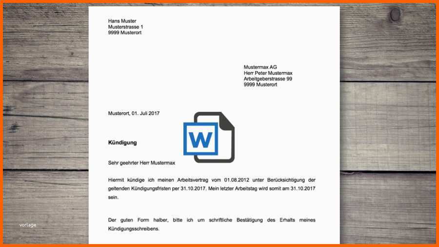 Neue Version Kündigung Vorlage Für Arbeitsvertrag Schweiz Gratis Word
