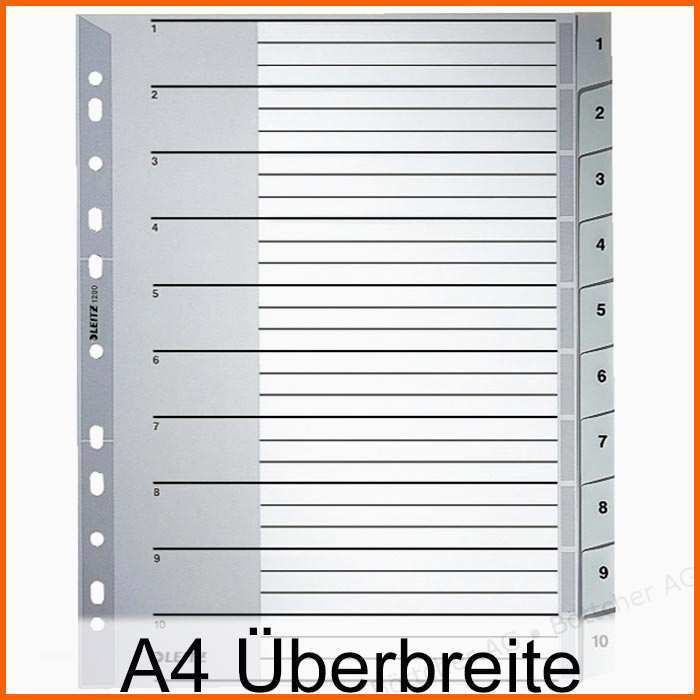 Neue Version Leitz 1280 A4 Überbreite 1 10 Kunststoff Register