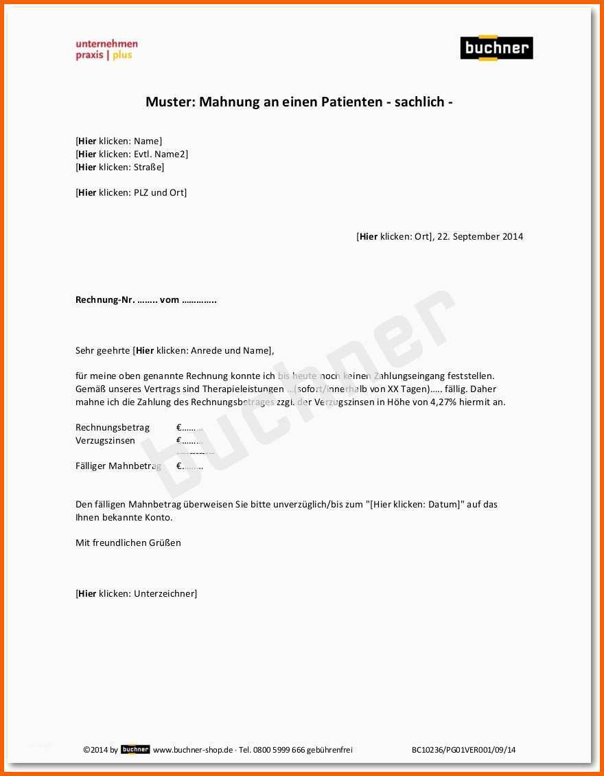 Neue Version Mahnung Mit Verzugszinsen Vorlage – Vorlagen 1001