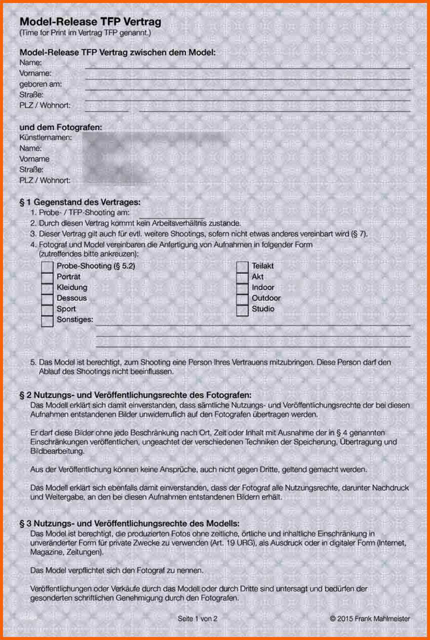 Neue Version Muster Tfp Vertrag Photos4you