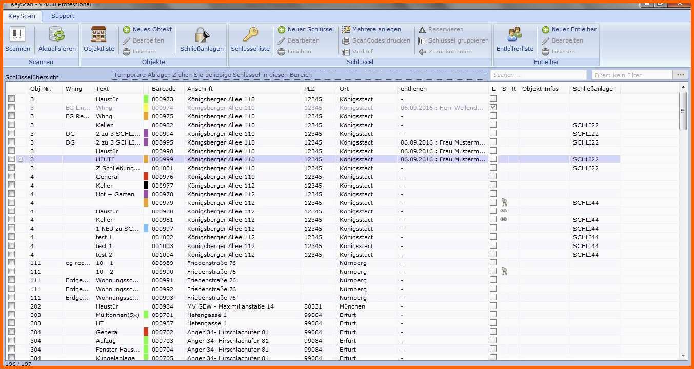 Neue Version software Keyscan Schlüsselverwaltung