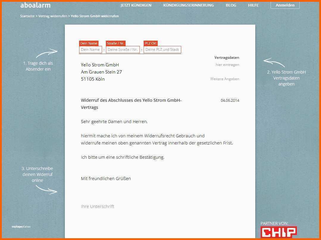 Neue Version sonderkündigungsrecht Strom Vorlage Inspirierende Yello
