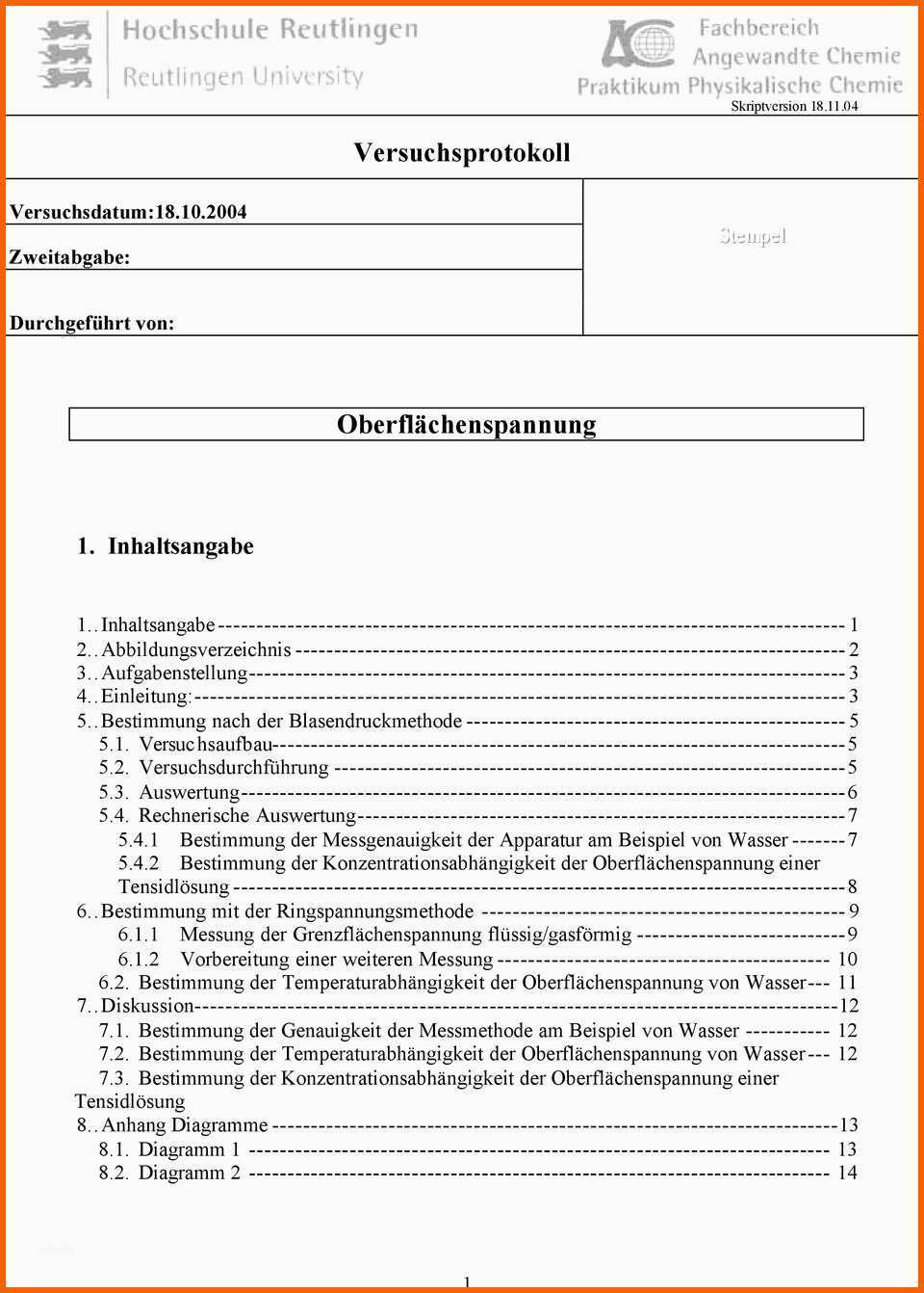 Neue Version Versuchsprotokoll Oberflächenspannung Pdf