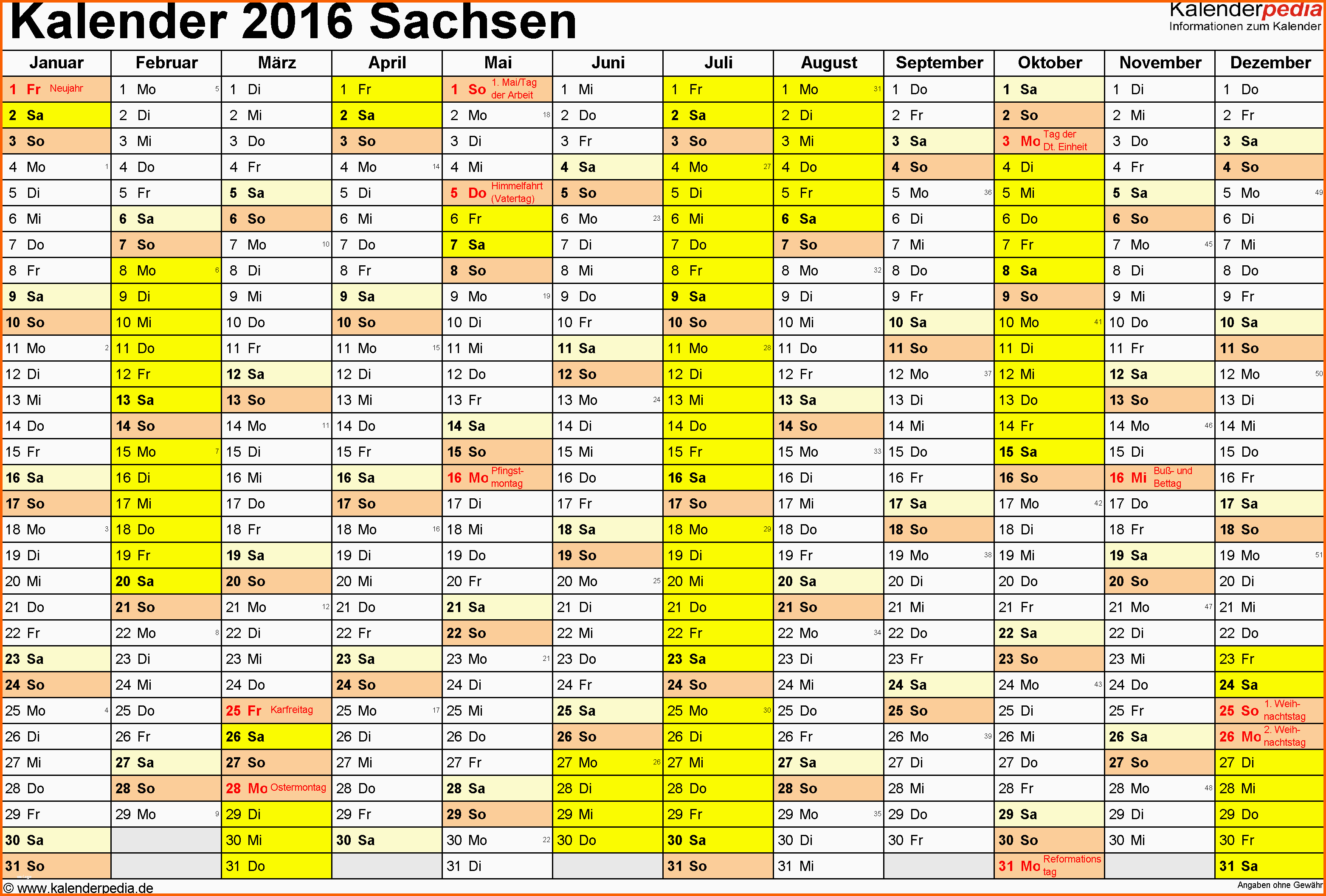 Neue Version Vorlage 1 Kalender 2016 Für Sachsen Als Pdf Vorlagen