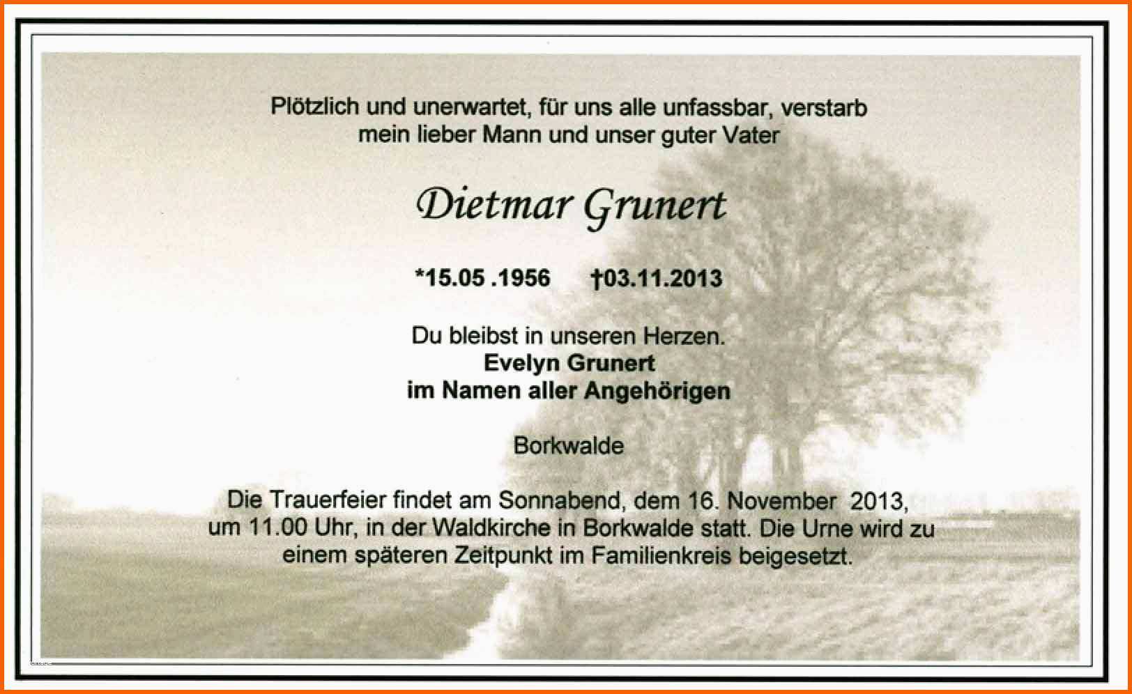 Neue Version Vorlage Traueranzeige Word – Kebut