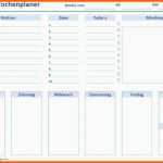 Original 15 Vorlage Wochenplan Excel