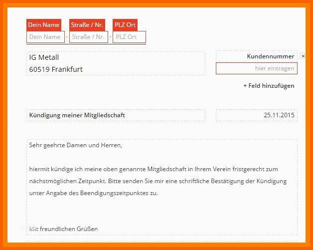 Original 17 Kündigung Mitgliedschaft Vorlage Word