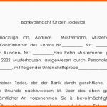 Original Bankvollmacht todesfall Vorlage Zum sofort Download