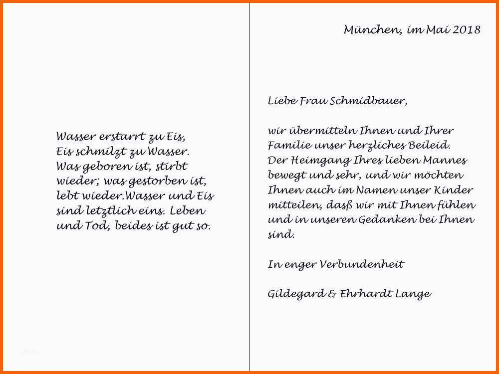 Original Besten Der Kondolenzschreiben Muster