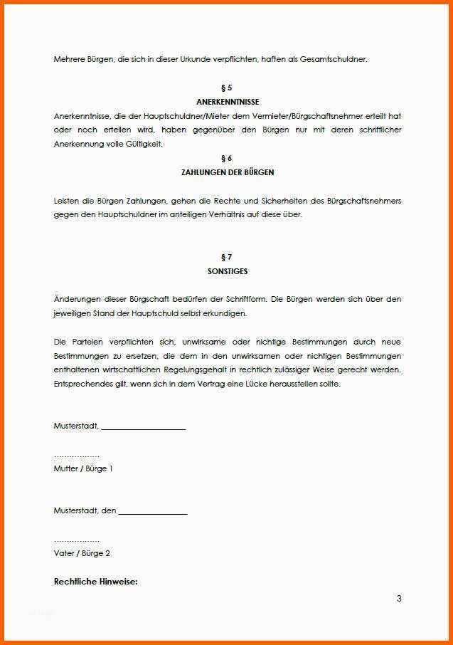 Original Bürgschaft Vorlage Pdf – Vorlagen Kostenlos
