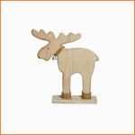 Original Dekofigur Elch Holz Hellgrau H 27 Cm Depot De