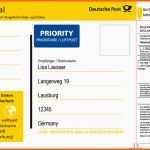 Original Deutsche Post – Brief International Support Das