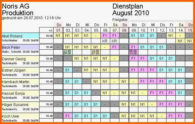 Original Dienstplan Vorlage Excel Monat Papacfo