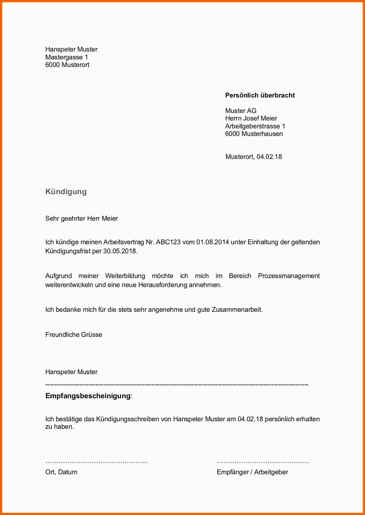 Original formloses Schreiben Vorlage 12 Kundigung Schreiben Avant