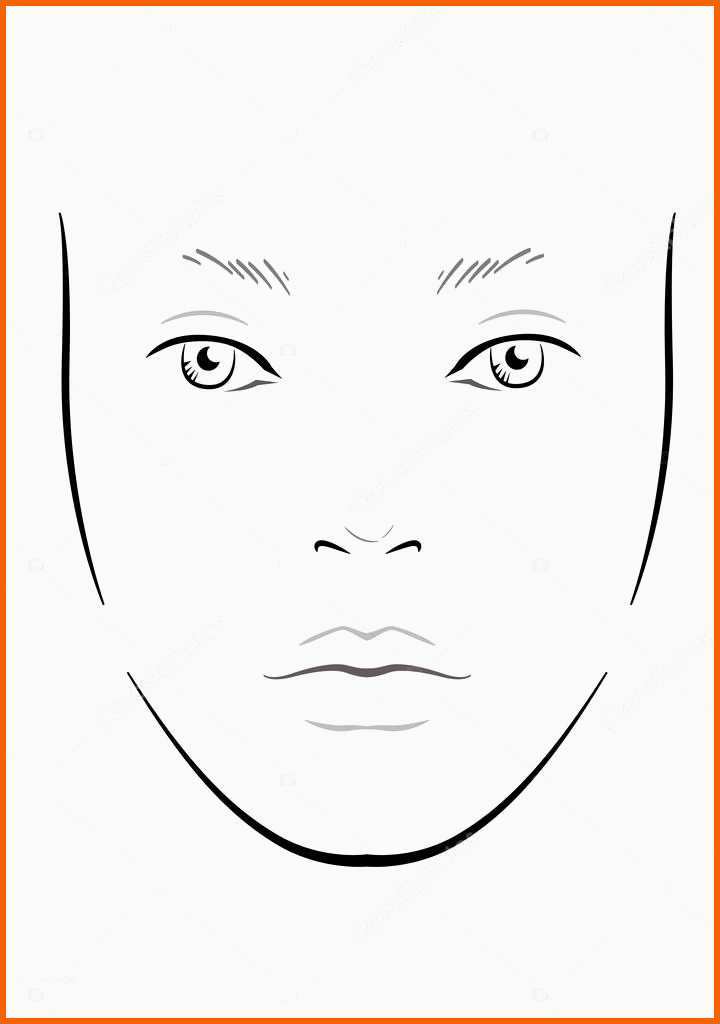 Original Gesicht Diagramm Make Up Artist Leer Vorlage